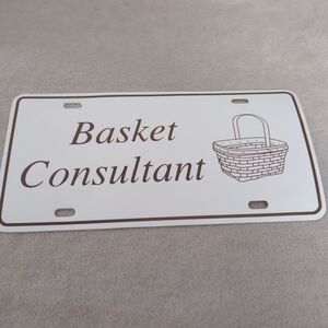 Longaberger Basket Consultant Plastic License Plate